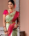 KP 4015 Soft Lichi Silk Cloth With Jacquard Work Saree Wholesale Market In Surat With Price